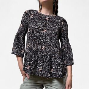Madewell silk fiesta paisley bell sleeve top